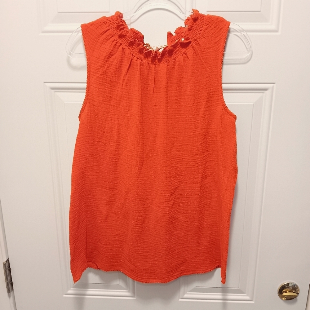 Matilda Jane Maui Mock Neck Tank Gauzy Lightweight Women's Sz Small